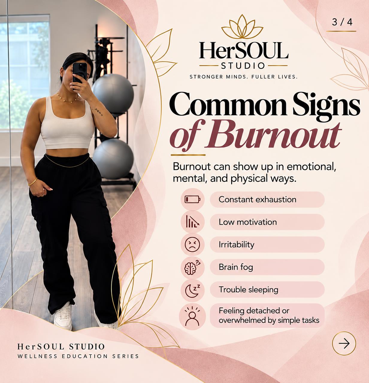 Common Signs of Burnout — HerSOUL Studio wellness education